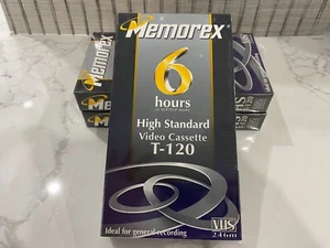 Memorex VHS 6 Hours High Standard Video Cassette T-120 - NEW SEALED BLANK RECORD - Picture 1 of 3