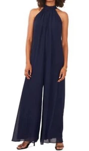 Vince Camuto Women's Navy Sleeveless Back Zip Wide Leg One Piece Jumpsuit XS - Picture 1 of 7