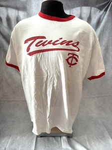 Minnesota Twins MLB Lee Sport Uomo XL Camicia Bianca Ringer T-shirt - Foto 1 di 4
