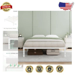 Functional Full Size Bed Frame with Under-Bed Storage - Quiet and Stable Design - Picture 1 of 12