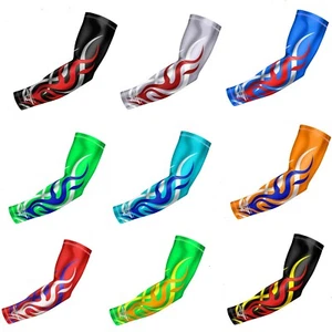 Flame Compression Arm Sleeve Youth/Kids & Adult Sizes - Baseball Basketball Foot - Picture 1 of 21