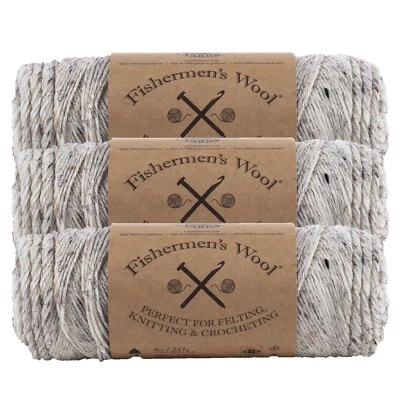 (3 Pack) Lion Brand Yarn 150-202Z Fishermen's Wool Yarn, Birch Tweed - Image 1 of 4
