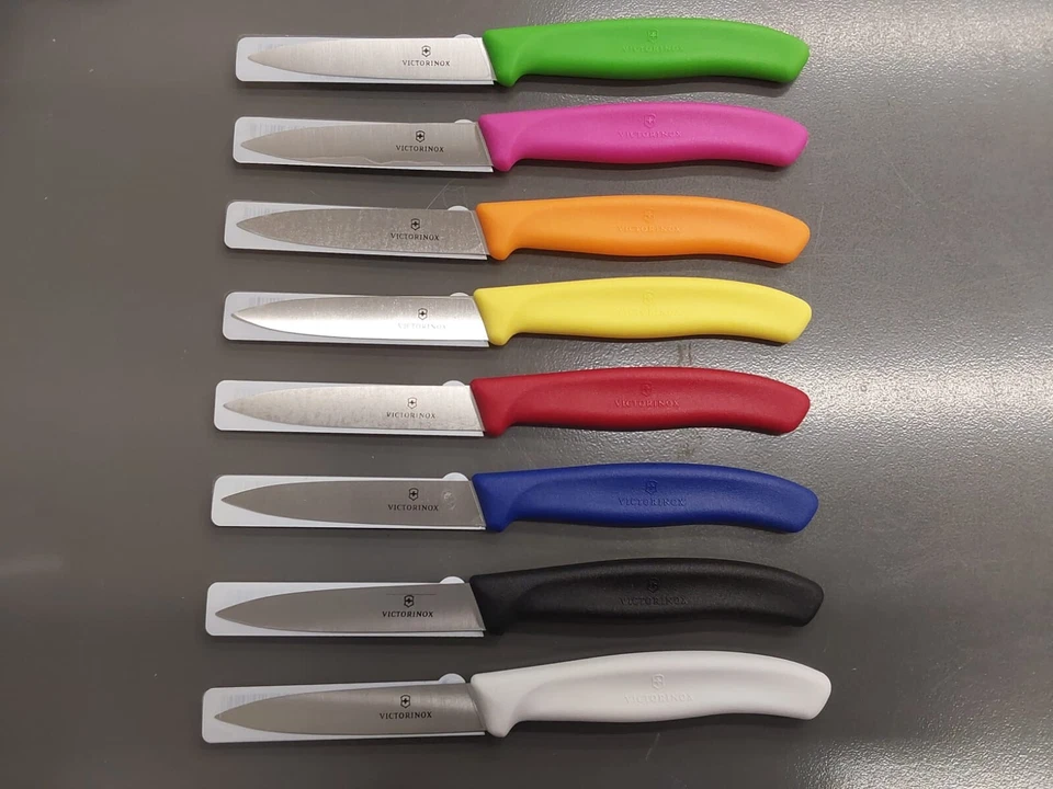 Faca de aparar lâmina VICTORINOX fabricada na Suíça 3-1/4" - reta com ponta - pacote com 8 - Imagem 1 de 1