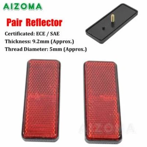 2PCS Red Rectangle Reflector License Number Plate Bolt-on Motorcycle Car Trailer - Picture 1 of 9