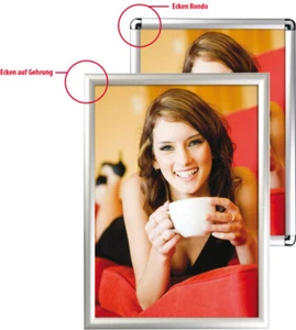 Alu Klapprahmen Posterrahmen – DIN A6 A5 A4 A3 A2 A1 A0 B2 B1 Wechselrahmen - Bild 1 von 33