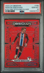 Martin Odegaard 2023 2024 2023-24 Panini Obsidian #180 Red Flood /10 PSA 10 - Foto 1 di 2