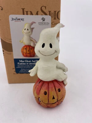 Enesco Jim Shore - Ghost And Pumpkin Mini (4") #6004329