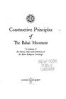 Constructive Principles Of The Bahai Movement By Charles Mason Remey (English) P