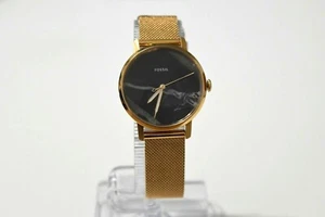 Fossil Women's Rose Gold IP SS Mesh Black Marble Dial ES4405 Watch - Picture 1 of 5