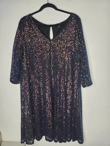 Torrid Mini Sequins Skater Sequined Dress Size 3 Holiday Cocktail black - Picture 1 of 8