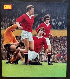 ALAN GOWLING WILLIE MORGAN STEVE JAMES signed 1970s Magazine Photo MAN UTD - Picture 1 of 1