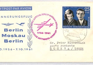 GERMANY Air Mail Cover Berlin-Moscow Lufthansa 1961 Russia {samwells}YG311 - Picture 1 of 12