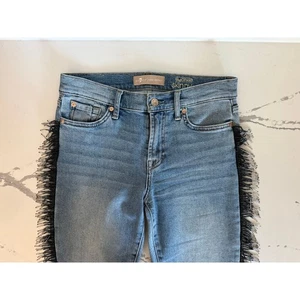 7 For All Mankind Luxe Vintage Ankle Skinny in Flora Perlen Fransen Jeans Gr. 27 - Bild 1 von 16