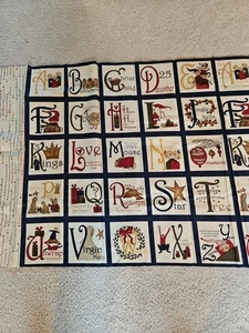 Two Cotton Quilt Fabric Panels ABC's Of Christmas X-citement BY Sandy Gervais - Picture 1 of 2