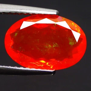 Piedras preciosas de ópalo de fuego rojo anaranjado 100 % naturales corte ovalado 1,97 quilates más raras (11 x 8 mm) - Imagen 1 de 7