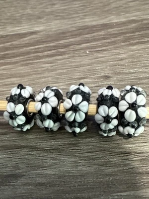 Juego de 5 cuentas europeas de agujero grande. BH20 Foto 1 de 4