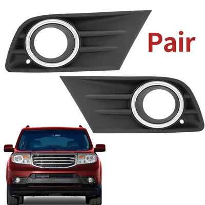 Par de bisel de cubierta de luz antiniebla con anillo cromado para Honda Pilot 2012 2013 2015 12-15 Foto 1 de 4