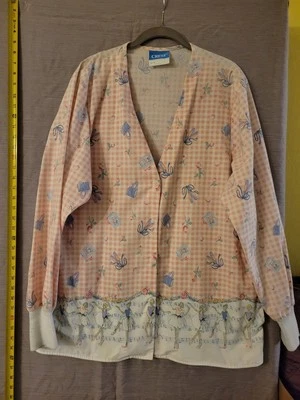 Chaqueta Médica Top Mujer Talla Grande L Cuidado de Enfermera Rosa Blanco y Azul Bailarina Abrigo Foto 1 de 4