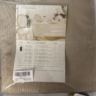 Swirl Jacquard Tablecloth Stain Resistant Table Cloth for Dinning 52×70 Natural - Image 1 of 3