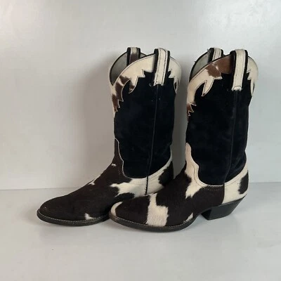 Botas vaqueras vintage Larry Mahan pelo de pony 8 B tooled Foto 1 de 4