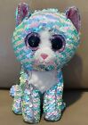 Ty Beanie Boos Whimsy Kitty Cat Flippable Sequins 65 Plush Aqua Blue Pink