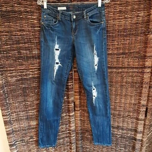 Kut from the Kloth Jeans Women's 2 Blue Diana Skinny Distressed Low Rise Medium - Picture 1 of 7