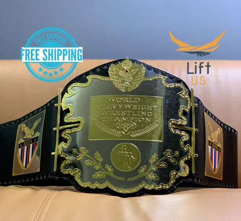 AWA World Heavy Weight Wrestling Championship Replica Title Belt 2MM Brass Adult Cover