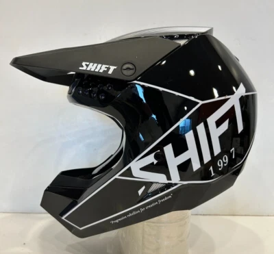 Casco Open Box Shift Youth White Label Bliss Dirt Bike Negro/Blanco Juvenil Mediano Foto 1 de 4