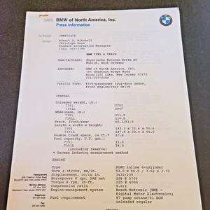 BMW 750i 750iL Modelos Información del concesionario Comunicado de prensa oficial Detalles Hoja de especificaciones - Imagen 1 de 3