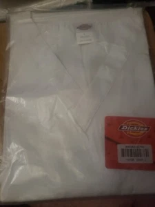5 NEW DICKIES SCRUBS WHITE UNISEX LARGE TOP VNECK SHIRT - Picture 1 of 5