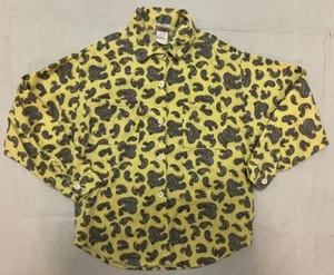 Vintage Palmetto’s Youth Sz MED 10-12 Yellow Paisley Flannel Shirt MADE IN USA! - Picture 1 of 12