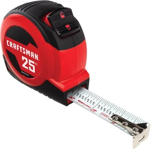 25-Ft Tape Measure with Fraction Markings, Retractable, Self-Locking (CMHT37225) - Picture 1 of 12