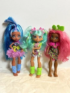 Lote de 3 figuras coleccionables Mattel Cave Club Dolls Rockelle, Tella, Fernessa - Imagen 1 de 14