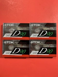TDK D90 D-90 Minute Cassette Tape Normal Bias - Lot of 4 New Free Shipping - Picture 1 of 3