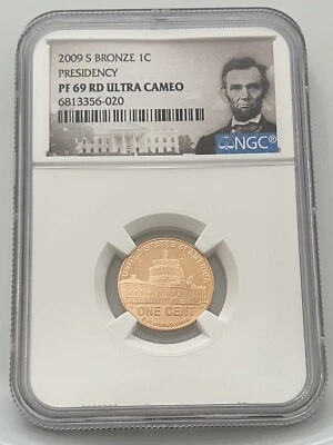 2009 S Bronze 1¢ Presidency PF 69 RD Ultra Cameo Lincoln Label - Image 1 of 2