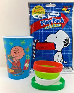 Peanuts NEW 10 OZ Charlie Brown Cup, Play Pack Grab & Go & 4 Peanuts Bracelets - Picture 1 of 6