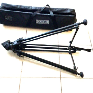 Cartoni Alfa II Tripod Professional w/L460 Fluid Head w/case Made in Italy Great - Picture 1 of 13