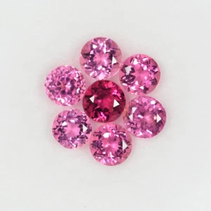 2.80 ct AWESOME LUSTROUS - NATURAL PINK TOURMALINE - ROUND SET 7pcs  6127 JB - Picture 1 of 3