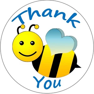 63 Bumble Bee Thank You Sobre Sellos Etiquetas Pegatinas 1" Redondas - Imagen 1 de 1
