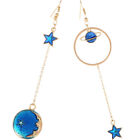 Dream: Moon and Star Drop Earrings - Rose Gold Plated