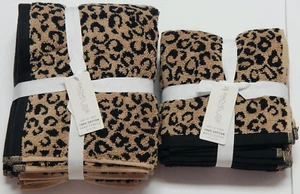 RACHEL ZOE 100%Cotton SET: 2 HAND Towels + 4 WASH CLOTHS LEOPARD NEW AUTHENTIC - Picture 1 of 4