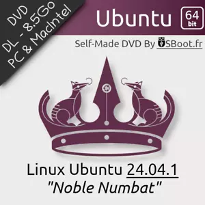 DISQUE DVD DL DOUBLE LAYER LINUX UBUNTU 24.04.1 NOBLE NUMBAT LIVE & INSTALLATION - Imagen 1 de 19