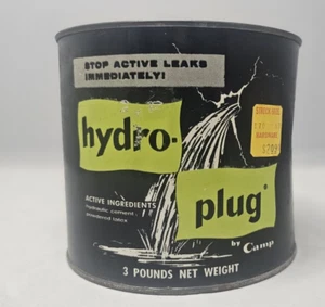 Vintage Ad Tin Can Hydro Plug by Camp Company Chicago 3 Pound Empty Decor - Picture 1 of 6