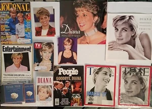Princess Diana LOT Elton John CD Cassette Magazines Time People ET Tv Guide Vtg - Foto 1 di 7
