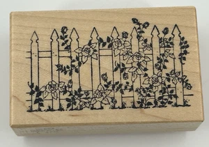 PSX Picket Fence Vines Flowers F-470 Wood Mounted Rubber Stamp - Picture 1 of 7