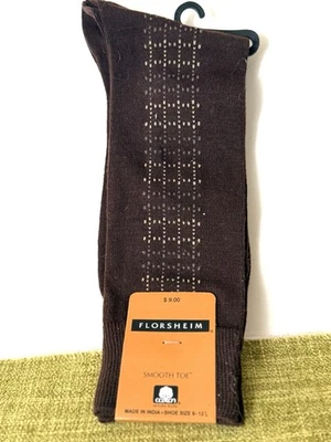 Calcetines de vestir Florsheim para hombre, de colección patrón marrón oscuro, talla de zapato 6-12,5 - Nuevos Foto 1 de 4