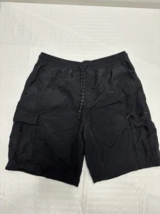 CSG Champs Sports Gear Cargo Shorts Men's Size Large 8" Inseam Black Nylon - Picture 1 of 8