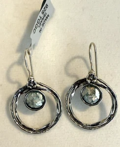 Römische Glas Ohrhänger in Sterlingsilber 0,925 aus altem Glas - Bild 1 von 2