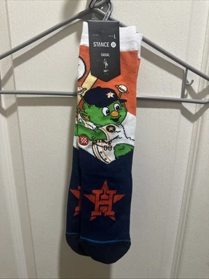 Men's STANCE Casual Houston Astros Crew Length Socks Size L 9-13 NEW Orbit - Image 1 of 2