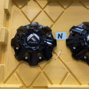 Lot Of 2 Fuel Gloss Black 5/6/8 Lug Bolt On Wheel Center Cap 1001-63-B New - Picture 1 of 3